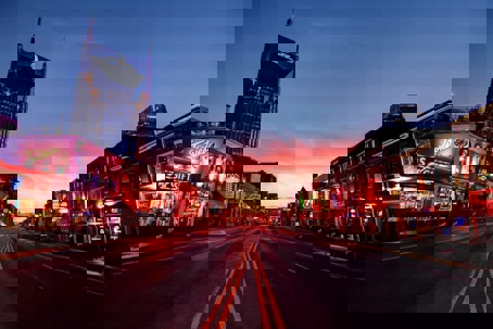 Nashville road at night