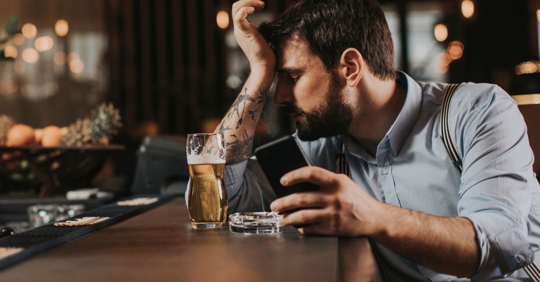drunk man at bar