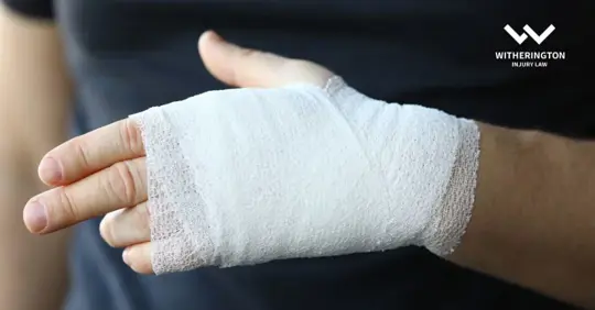hand with bandage